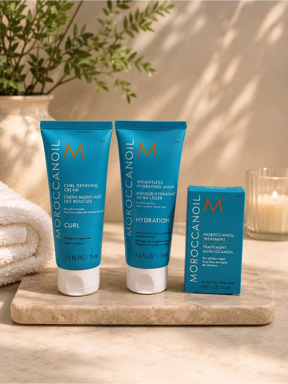Moroccanoil Curl & Hydration Travel Set | New 3 Piece Bundle